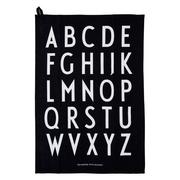 Ściereczki, gąbki, czyściki - Czarna bawełniana ściereczka Design Letters Alphabet, 40x60 cm - miniaturka - grafika 1