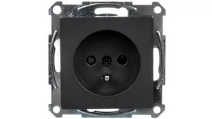 Schneider Electric Polska sp. z o.o. Merten System M Gniazdo pojedyncze z/u 16A IP20 z przesłonami antracyt MTN2500-0414 - Gniazdka elektryczne - miniaturka - grafika 1