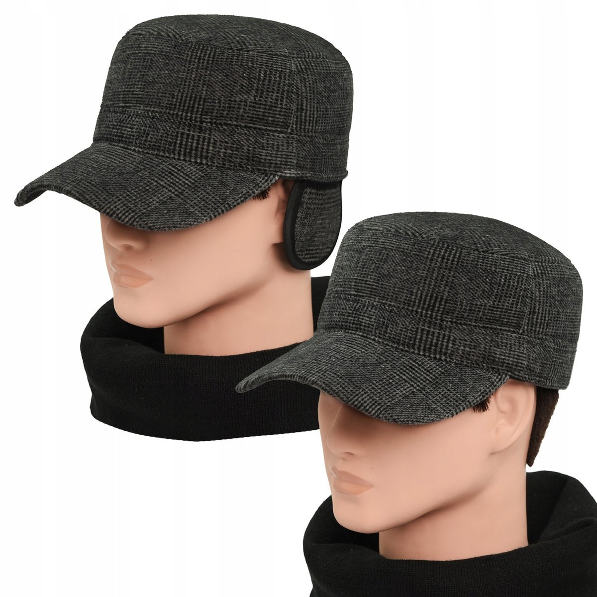 Czapka zimowa PATROLÓWKA męska Pako Jeans ocieplana z chowanymi nausznikami