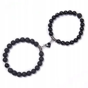 Komplet Bransoletek dla Dwojga Serce Czarna i Lawa Wulkaniczna Symbol Uczuć - Bransoletki Komplet Bransoletek dla Dwojga Serce Czarna i Lawa Wulkaniczna Symbol Uczuć - Bransoletki - miniaturka - grafika 1