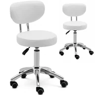 Krzesła i taborety kosmetyczne - physa Krzesło kosmetyczne - 46 - 60 cm - 150 kg - białe ASCONA WHITE - miniaturka - grafika 1