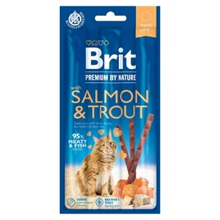 Brit Premium by Nature Cat Sticks z łososiem i pstrągiem 3 x 5 g - Przysmaki dla kotów - miniaturka - grafika 1