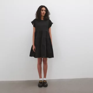 Sukienki - Reserved - Bawełniana sukienka - Czarny - grafika 1