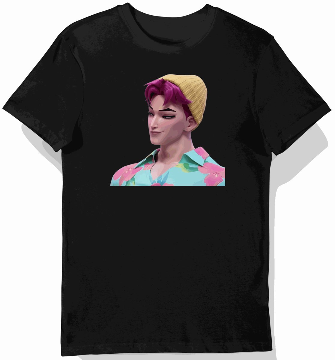 Koszulka dziecięca czarna, kwiatowa koszula, czapka 128