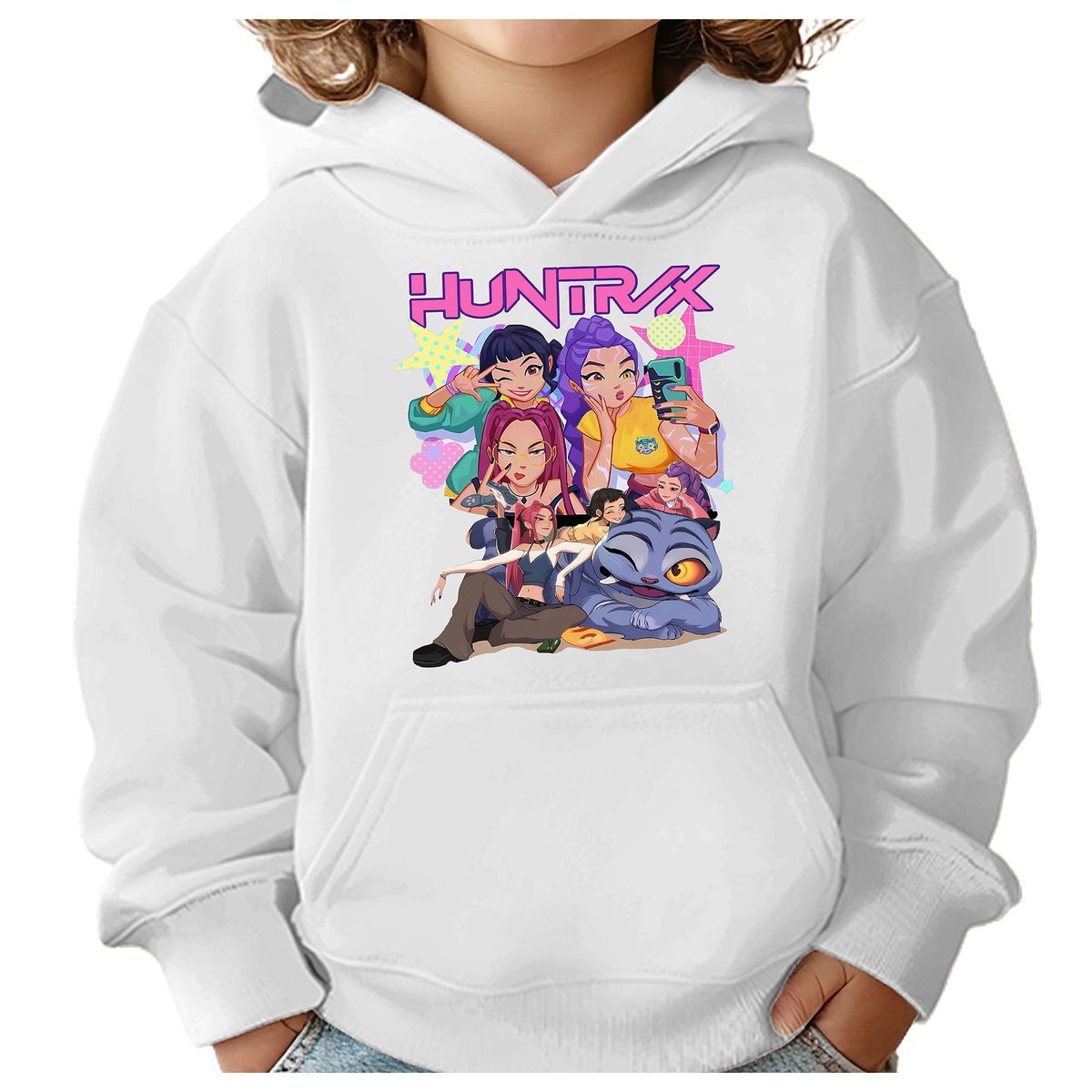 BLUZA DZIECIĘCA KPOP DEMON HUNTERS HUNTRIX 110-116 Z KAPTUREM BAWEŁNIANA