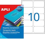 Etykiety do drukarek - APLI 015093 zestaw 160 niewidoczne etykiety laserowe/kopiarki 96 x 50,8 mm przezroczyste - miniaturka - grafika 1