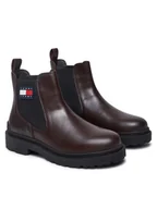 Sztyblety męskie - Tommy Jeans Sztyblety Tjm Leather Chelsea Boot EM0EM01448 Brązowy - miniaturka - grafika 1