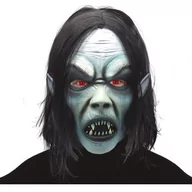 Dodatki do strojów karnawałowych - MASKA WAMPIR Z WŁOSAMI LATEKS BLADONIEBIESKA - miniaturka - grafika 1