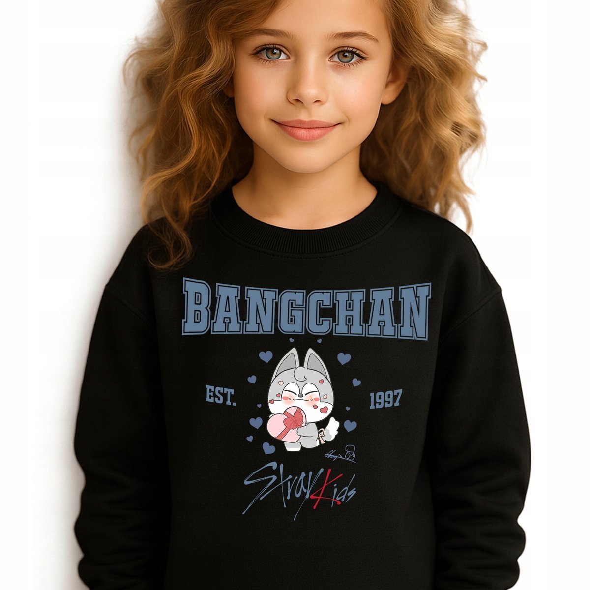 Bluza Dziecięca Czarna BANGCHAN STRAY KIDS Prezent Muzyka KPOP Wz - 164 cm