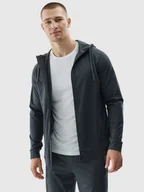 Bluzy męskie - 4F Bluza treningowa regular szybkoschnąca męska - szara XXL - miniaturka - grafika 1