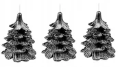 Świece - 3 x świeczki świąteczne choinka 10 cm cała czarna - miniaturka - grafika 1