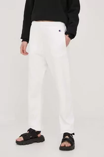 Spodnie damskie - Champion spodnie dresowe damskie kolor biały gładkie - grafika 1