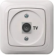 Gniazdka elektryczne - TV SOCKET F TYPE ITVL-1-01 A/B WHITE - miniaturka - grafika 1