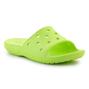 Klapki Crocs Classic Slide K 206396-3UH zielone - Buty dla dziewczynek - miniaturka - grafika 1