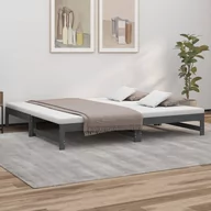 Łóżka - Lumarko Łóżko rozsuwane, szare, 2x(100x200) cm, lite drewno sosnowe - miniaturka - grafika 1