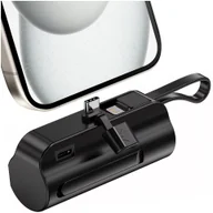 Powerbanki - PowerBank 5000mAh Alogy bank energii kieszonkowy mały ładowarka zewnętrzna Power Bank USB-C i lightning Czarny - miniaturka - grafika 1