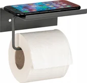 Stojaki i wieszaki na papier toaletowy - Wenko Metalowy uchwyt na papier z półeczką DESULO - miniaturka - grafika 1