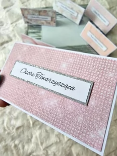 Winietki ślubne na stół pastelowy róż brokat - MyPerfectDay - Pamiątka Pierwszej Komunii Świętej - miniaturka - grafika 1