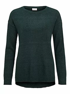 Swetry damskie - Vila Damski sweter Viril High Low L/S Knit Top Noos, Darkest Spruce, XS - grafika 1