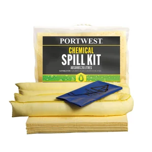 PORTWEST SM90YER Zestaw sorbentów pochłaniający chemikalia 20 litrów - Sorbenty - miniaturka - grafika 1