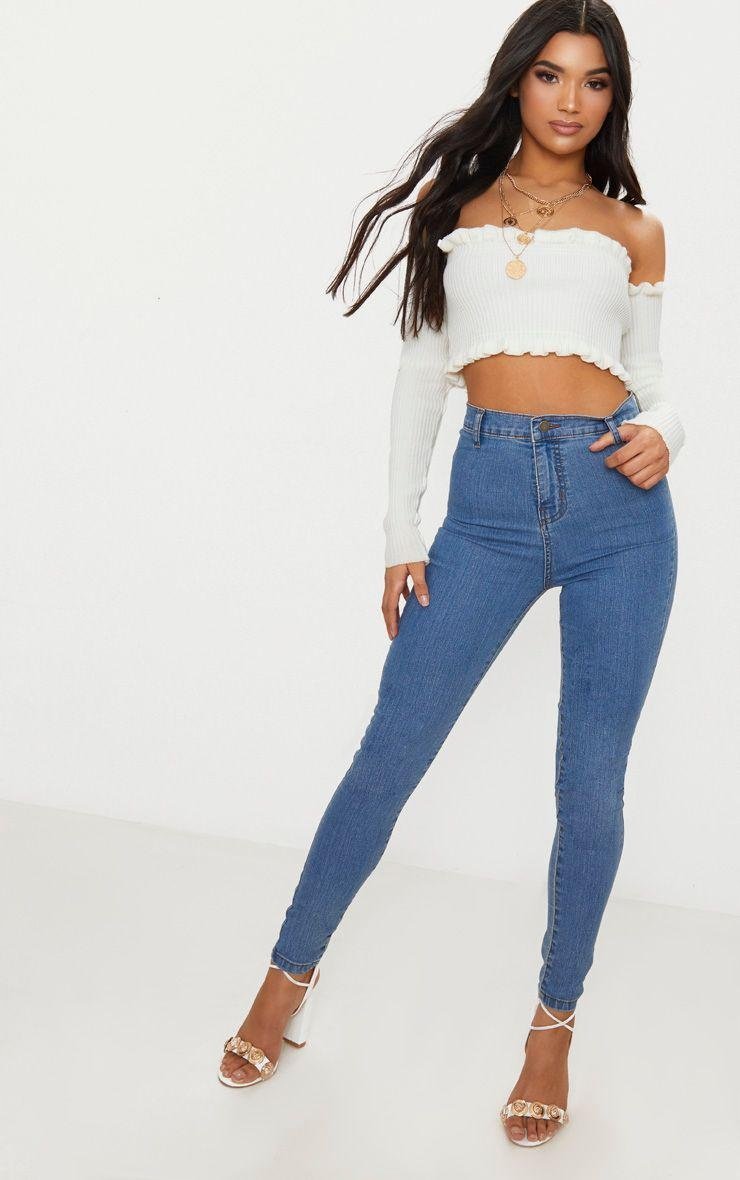 PRETTYLITTLETHING SPODNIE JEANSOWE RURKI 32 1ZAM