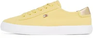 Koszulki i topy damskie - TOMMY HILFIGER Damskie VULC CANVAS LACE UP SNEAKER Low Top, żółty (beza), 5 UK, Żółta beza, 38 EU - miniaturka - grafika 1
