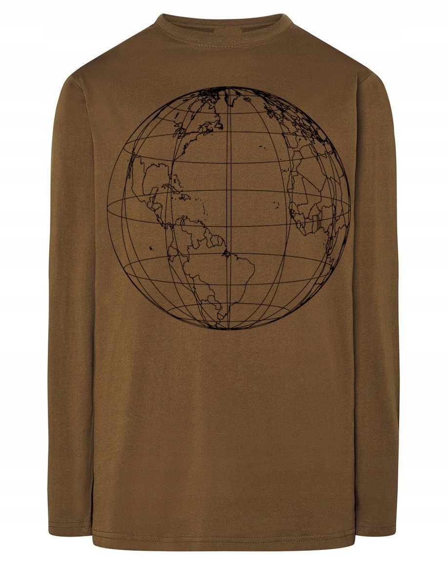 Longsleeve męski nadruk kula globus Ziemia r.M