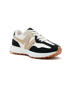 Foreverfolie Sneakersy w kolorze czarno-oliwkowym - Trampki damskie - miniaturka - grafika 1