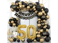 Balony i akcesoria - Zestaw balonów do girlandy balonowej na pięćdziesiątkę - 80 szt. - miniaturka - grafika 1