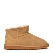 Półbuty męskie - Damskie botki zamszowe z wełną brązowe - miniaturka - grafika 1