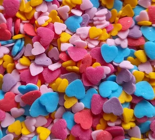POSYPKA CUKROWA - SERCA SERDUSZKA MIX Rainbow 20g - Dodatki do ciast w proszku - miniaturka - grafika 1