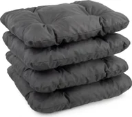 Poduszki na krzesła - zestaw 4 poduszek na krzesła ok. 40x40x5 cm, grube poliestrowe pikowane poduszki zewnętrzne poduszki na krzesła poduszki dekoracyjne poduszki na krzesła ogrodowe poduszki na krzesła poduszki na siedzenia szare - miniaturka - grafika 1