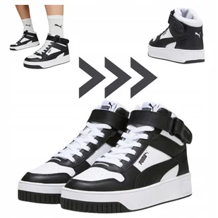 Buty streetwearowe z podwyższoną cholewką Puma Carina Street miekkie 38 - Buty sportowe damskie - miniaturka - grafika 1