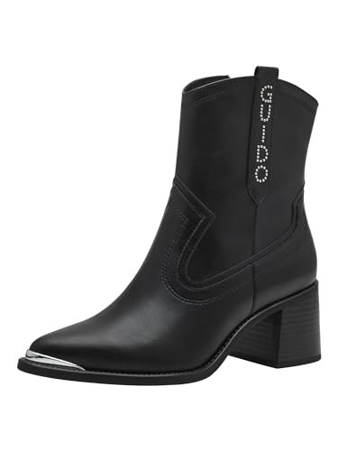 Marco Tozzi by Guido Maria Kretschmer Damskie botki Zip+Slip 2-85305-43 Modne kozaki, czarne, 41 EU, czarny, 41 EU
