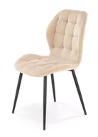Krzesła - Beżowe tapicerowane krzesło pikowane - Luremo - miniaturka - grafika 1