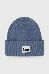 Czapki męskie - Lee czapka bawełniana kolor niebieski z cienkiej dzianiny bawełniana - grafika 1