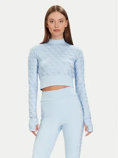 Guess Bluzka W5BP48 K7182 Niebieski Slim Fit - Bluzki damskie - miniaturka - grafika 1