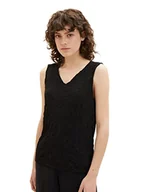 Koszulki i topy damskie - TOM TAILOR Damski 1037429 Top, 14482-Deep Black, L, 14482 – Deep Black, L - miniaturka - grafika 1