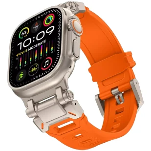 Pasek bransoleta Alogy Luxury Metal + TPU Band do Apple Watch 42/44/45/49mm Orange - Akcesoria do smartwatchy - miniaturka - grafika 1