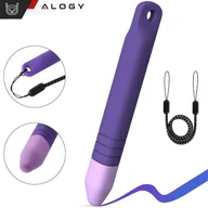 Pozostałe akcesoria do telefonów - Rysik pojemnościowy długopis dotykowy do ekranów do telefonu tabletu Alogy Stylus Pen dla dzieci 10 cm Fioletowy - miniaturka - grafika 1