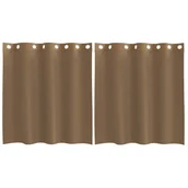 Zasłony - vidaXL Zasłony woalowe z przelotkami 2 szt. Jasnobrązowe - miniaturka - grafika 1