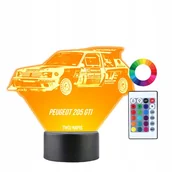Lampy stojące - Lampka Nocna 3D LED Peugeot 205 GTI Auto Prezent - miniaturka - grafika 1