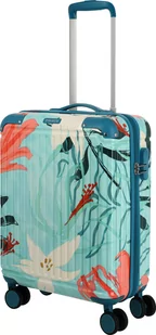 Walizka kabinowa Travelite Cruise Print 55 cm turkusowa lilia - Walizki - miniaturka - grafika 1