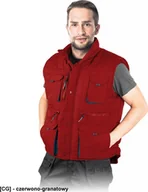 Odzież robocza - R.E.I.S. KORMORAN2 - bezrękawnik ocieplany z dużą ilością kieszeni - czerwono-granatowy M - miniaturka - grafika 1