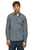 Koszule męskie - Koszula męska Pepe Jeans Finley zielona bawełniana w kratę -L - miniaturka - grafika 1