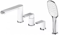 Baterie wannowe i prysznicowe - Omnires Sacramento bateria wannowo-prysznicowa chrom biały SC2332CRB - miniaturka - grafika 1