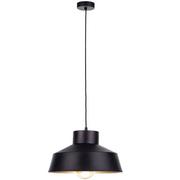 Lampy sufitowe - KET Loftowa LAMPA wisząca metalowa OPRAWA zwis czarny złoty KET155 - miniaturka - grafika 1