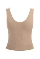 Koszulki i topy damskie - faina Damski tank top z dzianiny 11026716, beżowy, XL, beżowy, XL - miniaturka - grafika 1