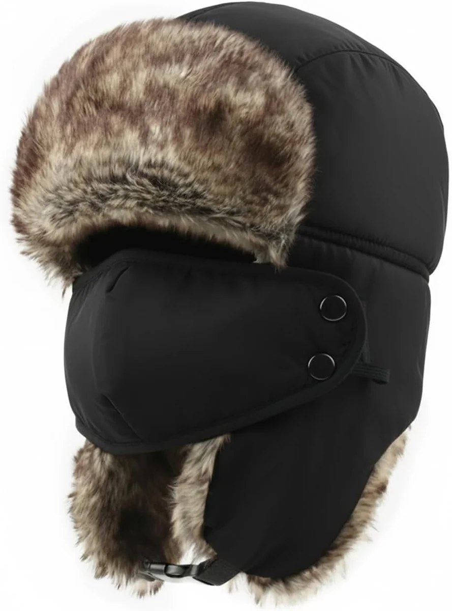 CZAPKA TRAPERSKA XXL ZIMOWA ZE SZTUCZNEGO FUTRA