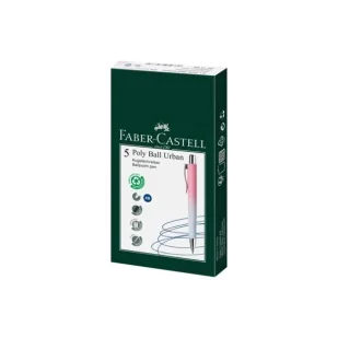 Długopis Poly Ball Urban XB (5szt) różowy - Faber Castell - Długopisy - miniaturka - grafika 1